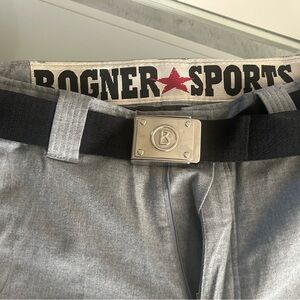 Bogner Gray Sports Pants with Black Belt